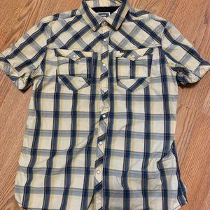 G-STAR RAW YELLOWSHORT SLEEVE BUTTON UP ARC 3D SIZE LARGE